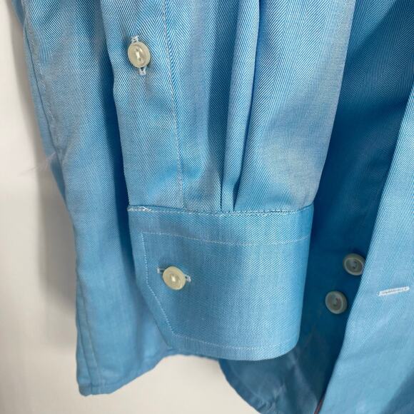 Eton Shirt Men’s 43 17 Dress Button Up Blue Quiet Luxury Old Money Professional - Picture 6 of 11